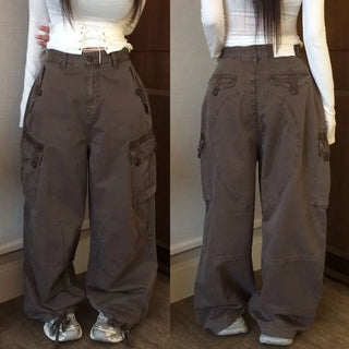 Jerry Bean Cutout Cargo Wide Pants