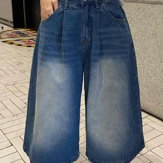 Eunice A-Line Washed Denim Bermuda Shorts