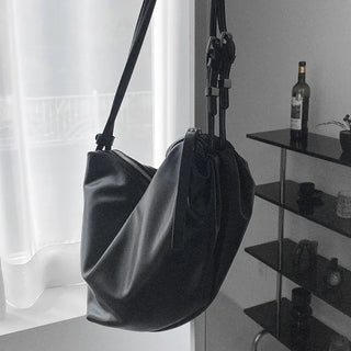 Two-strap Marche Bag   Daily Bobusang Leather Crossbody and Shoulder Bag Two-way Crescent Hobo Bag