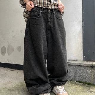 Unisex Daki Wide Balloon Denim Pants