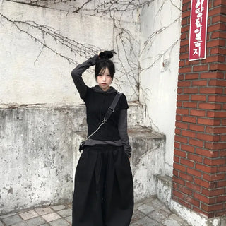 Unisex Paper Pintuck Cut Balloon Wide Pants (2 colors)