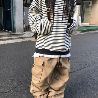 Unisex Hanato Corduroy Pintuck Cut Cargo Pants (2 colors)