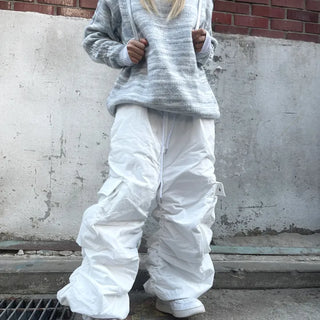 Unisex Winter Cargo Shirred Padded Pants (2 colors)