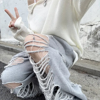 Honda Hip Girl Damaged Rough Sweatpants (2 colors)