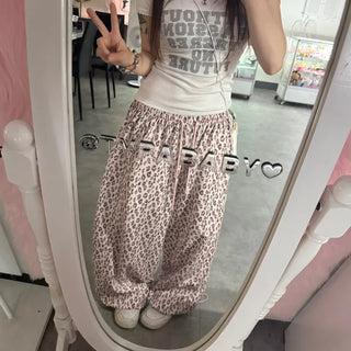 Milky Soft Hip Girl Leopard Print Sweatpants (2 colors)