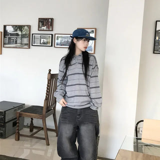 Unisex Jun Dart Curved Washed Denim Pants (2 colors)