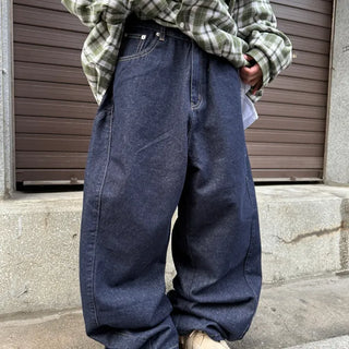 Unisex Kawa Indigo Curved Raw Denim Pants