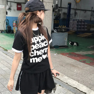 Suzuki Hip Girl Bold Lettering Ringer Tee