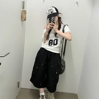 Unisex Souji Rivet Cargo Nylon Bermuda Pants (3 colors)