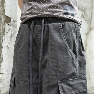 Unisex Leon Washed Cargo Cotton Bermuda Pants (2 colors)