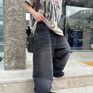 Unisex Leito Daily Hip Washed Wide Denim Pants