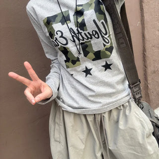 Kokoro Daily Hip Girl Camo Star Long Sleeve Tee