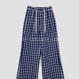 Embossed check pants