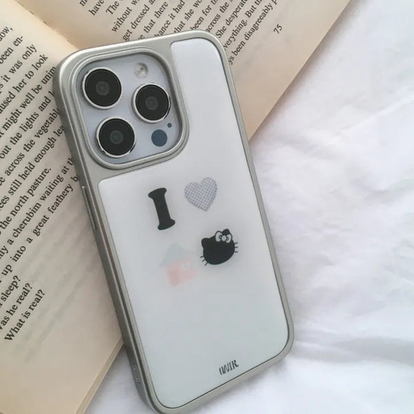 I-Love Home Cat Silver Epoxy iPhone Case