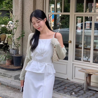 Dressy Ribbon Strap Bustier Sleeveless Blouse