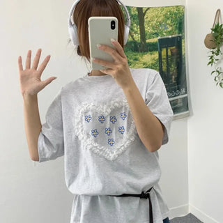 Heart Frill Boxy Short Sleeve Tee