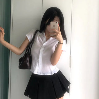 Cinched Waist Fit* Lina Cool Flowy Summer Short Sleeve Shirt