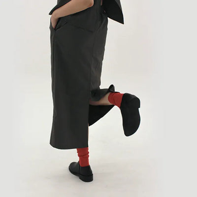 Cross banding long skirt
