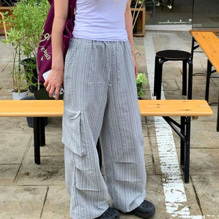 Striped Lace Cargo Pants 2 Colors