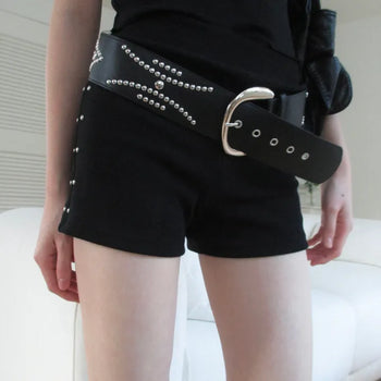 Studded wide belt