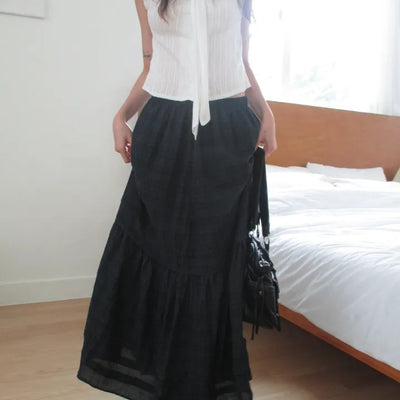 Soft Layer Maxi Skirt (2 colors)