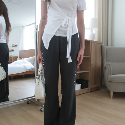 Pearl Line Bootcut Pants (2 colors)