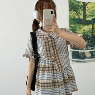 Moku round collar vintage shirt dress