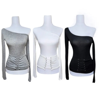 CORSET One-Shoulder T-Shirt