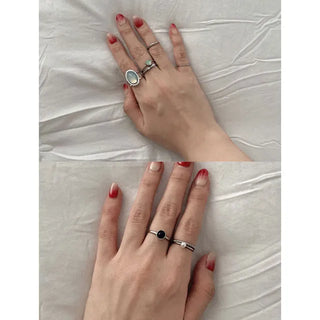 Kitsch Heart & Pearl Ring Set