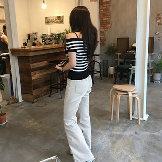 Bebe Midrise Cotton Bootcut Pants