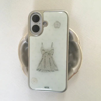 Pompo One-Piece Dot Silver Epoxy iPhone Case