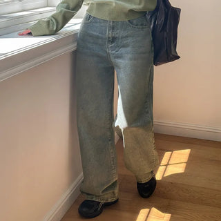 Terra Washed Semi-Wide Denim Pants