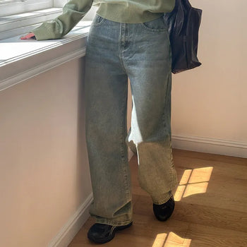 Terra Washed Semi-Wide Denim Pants