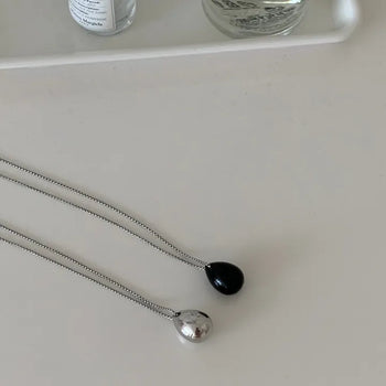 Teardrop Pendant Long Necklace