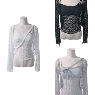 LACE Sleeveless Bolero Cardigan Set