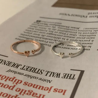 Heart to Heart Open Layered Silver Friendship Ring
