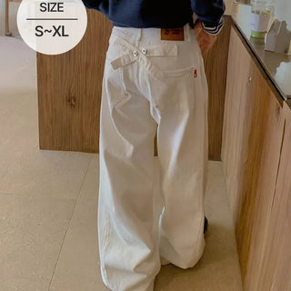 Simoni Bijou Cut-out Wide Pants Pintuck Balloon Fit Plus Size Curvy High-waisted Cotton Pants Cotton Trousers Spring Autumn