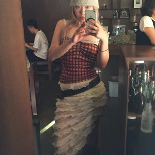 unbalanced frill skirt
