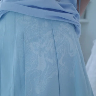 oliwabiu printing pleats skirt