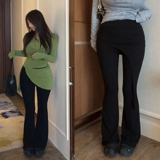 Snard banding layered bootcut pants