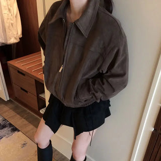 Apfeldi suede blouson jumper