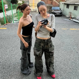 POCKET Tabo Camo Wide Pants