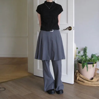 Nerd Pleated Skirt Pants