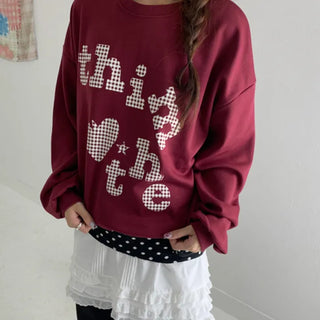 Check lettering oversized sweatshirt
