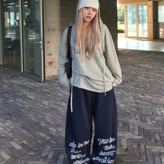 loose lettering hoodie