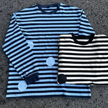 Circle Dot Stripe Sweatshirt