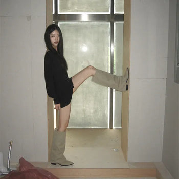 FOLDED SUDED BOOTS