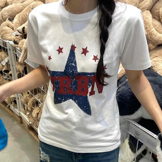 Simple Urban Star Short Sleeve T-shirt