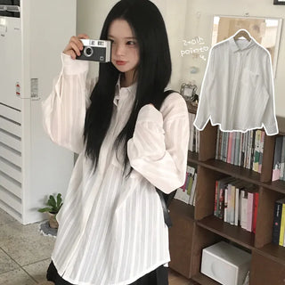 Lovely Mood, Lace Jacquard Loose Fit Long Sleeve Shirt