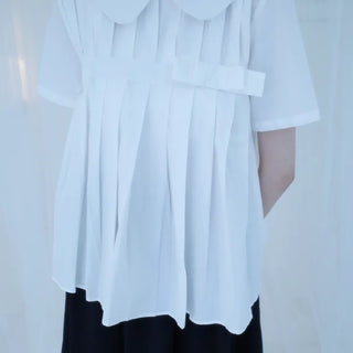 Hayu Pleated Ribbon Blouse